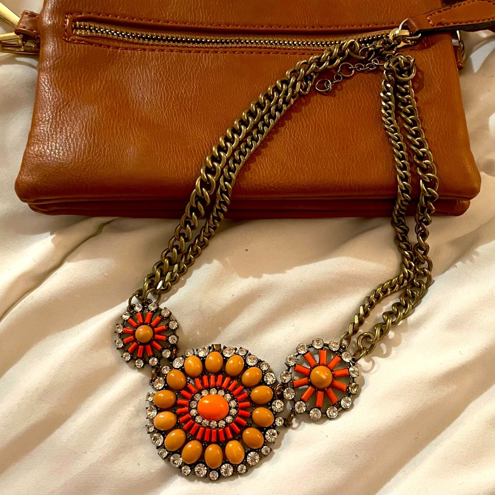 Vintage orange statement necklace
